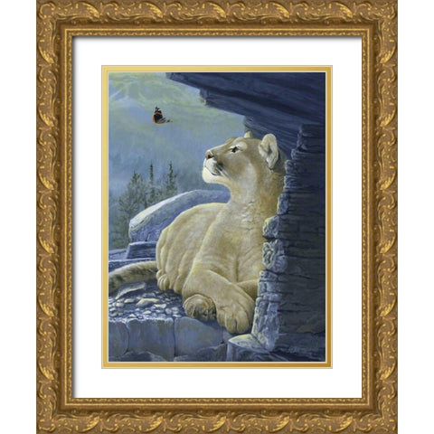 Passing Glance Gold Ornate Wood Framed Art Print with Double Matting by Szatkowski, Fred
