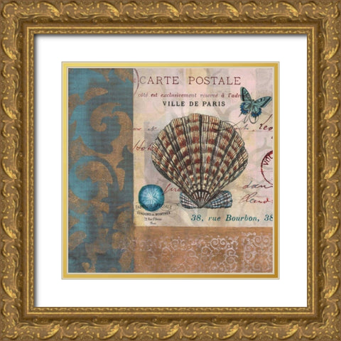 Botticelli Shell I Gold Ornate Wood Framed Art Print with Double Matting by Green-Aldridge, W.
