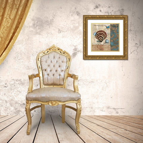Botticelli Shell II Gold Ornate Wood Framed Art Print with Double Matting by Green-Aldridge, W.