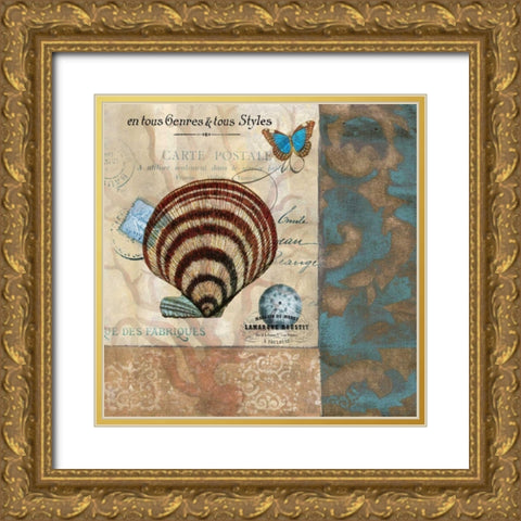 Botticelli Shell II Gold Ornate Wood Framed Art Print with Double Matting by Green-Aldridge, W.