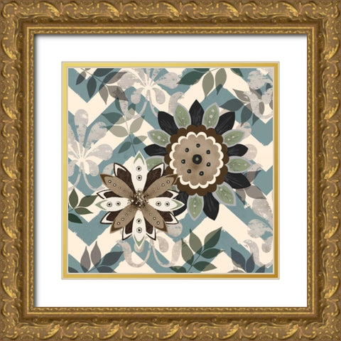 Chambray Rosettes and Finials II Gold Ornate Wood Framed Art Print with Double Matting by Reynolds, Jade