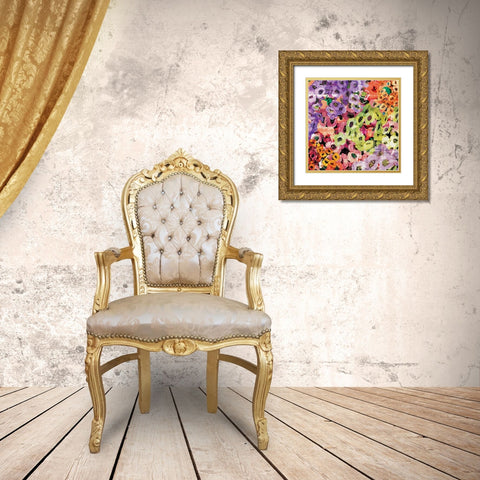 Floral Barrage III Gold Ornate Wood Framed Art Print with Double Matting by Burghardt, James