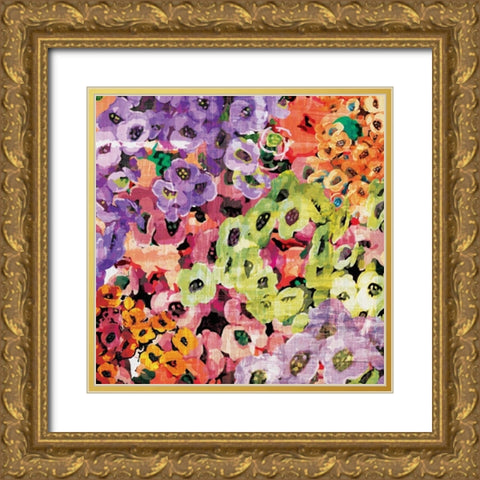 Floral Barrage III Gold Ornate Wood Framed Art Print with Double Matting by Burghardt, James