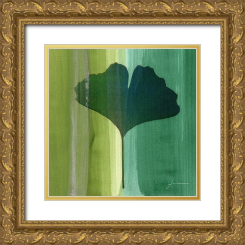 Silver Leaf Tile I Gold Ornate Wood Framed Art Print with Double Matting by Burghardt, James