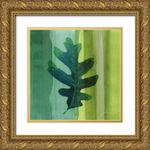 Silver Leaf Tile III Gold Ornate Wood Framed Art Print with Double Matting by Burghardt, James