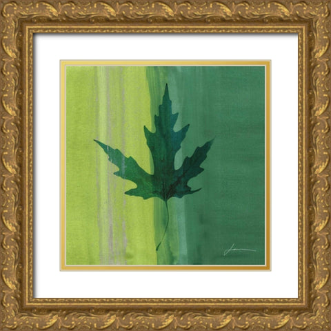 Silver Leaf Tile V Gold Ornate Wood Framed Art Print with Double Matting by Burghardt, James