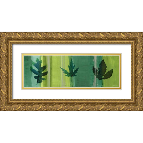 Silver Leaf Panel II Gold Ornate Wood Framed Art Print with Double Matting by Burghardt, James