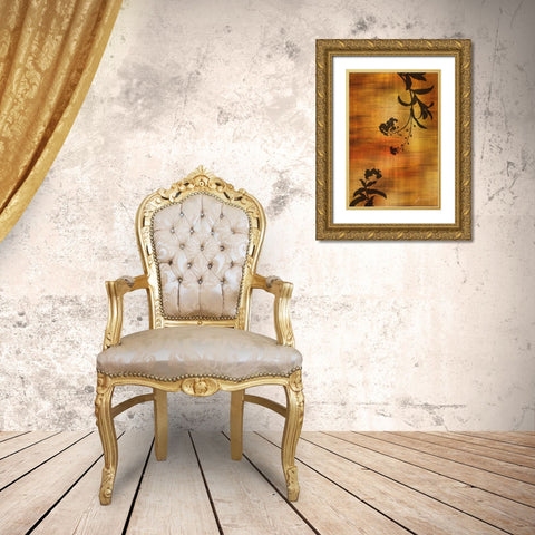 Sepia Floral I Gold Ornate Wood Framed Art Print with Double Matting by Burghardt, James