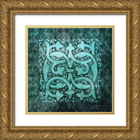 Antiquity Tiles III Gold Ornate Wood Framed Art Print with Double Matting by Burghardt, James