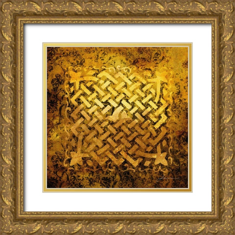 Antiquity Tiles V Gold Ornate Wood Framed Art Print with Double Matting by Burghardt, James