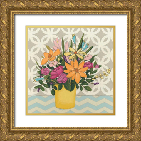 Patterns and Petals II Gold Ornate Wood Framed Art Print with Double Matting by Vess, June Erica