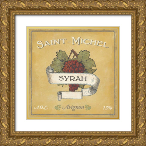 Vintage Wine Labels VI Gold Ornate Wood Framed Art Print with Double Matting by Vess, June Erica