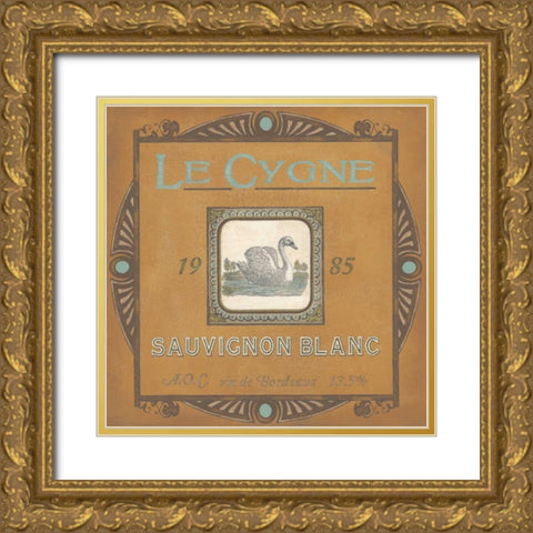 Vintage Wine Labels VIII Gold Ornate Wood Framed Art Print with Double Matting by Vess, June Erica