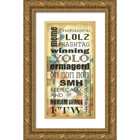 Urban Chevron Phrases I Gold Ornate Wood Framed Art Print with Double Matting by Vision Studio