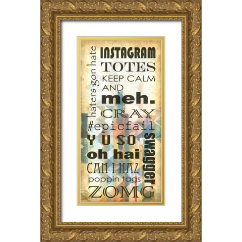 Urban Chevron Phrases II Gold Ornate Wood Framed Art Print with Double Matting by Vision Studio