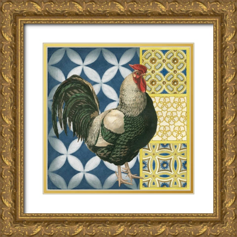 Classic Rooster I Gold Ornate Wood Framed Art Print with Double Matting by Vision Studio