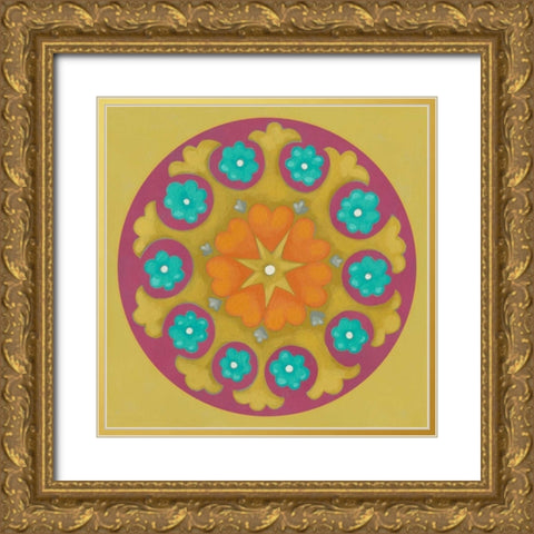 Celebration Suzani I Gold Ornate Wood Framed Art Print with Double Matting by Zarris, Chariklia