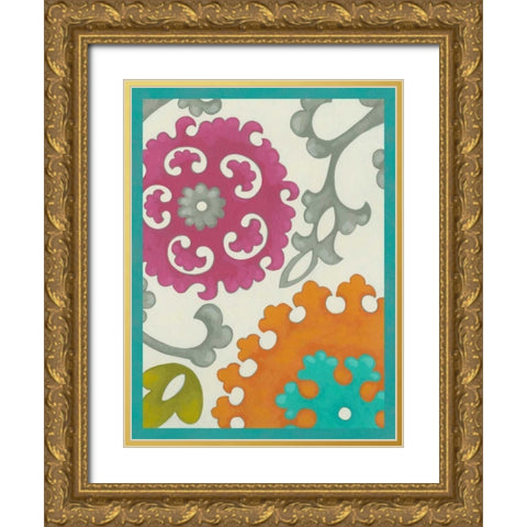 Celebration Suzani VI Gold Ornate Wood Framed Art Print with Double Matting by Zarris, Chariklia