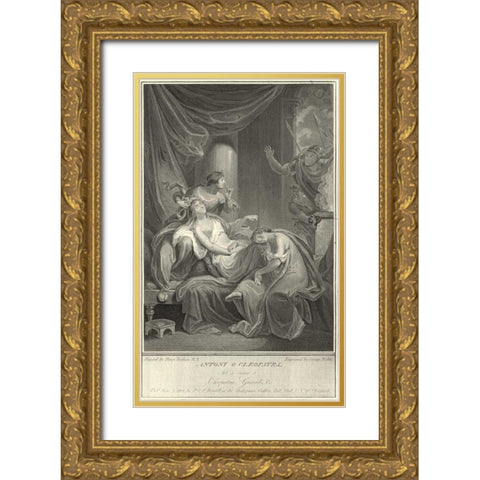 Antony and Cleopatra Gold Ornate Wood Framed Art Print with Double Matting by Unknown