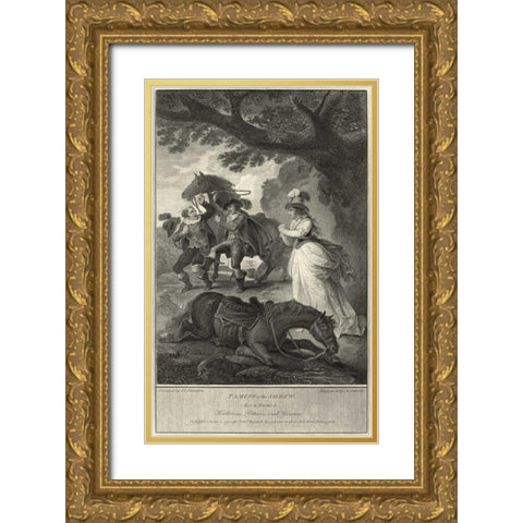 Taming of the Shrew Gold Ornate Wood Framed Art Print with Double Matting by Unknown