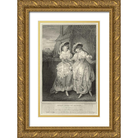 The Merry Wives of Windsor Gold Ornate Wood Framed Art Print with Double Matting by Unknown