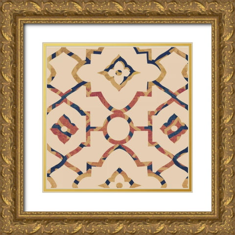 Morocco Tile I Gold Ornate Wood Framed Art Print with Double Matting by Mountain, Ricki