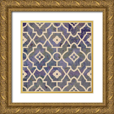 Morocco Tile IV Gold Ornate Wood Framed Art Print with Double Matting by Mountain, Ricki