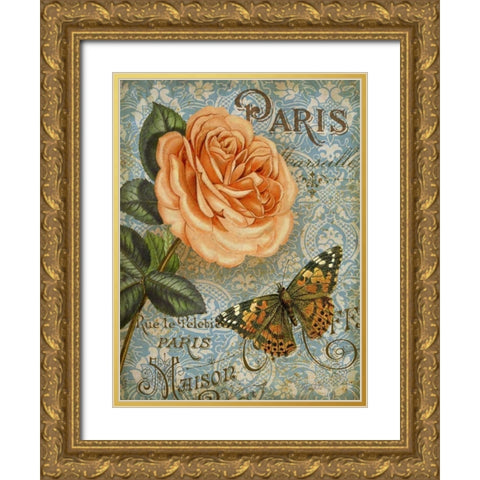Memories of Paris I Gold Ornate Wood Framed Art Print with Double Matting by White, Abby