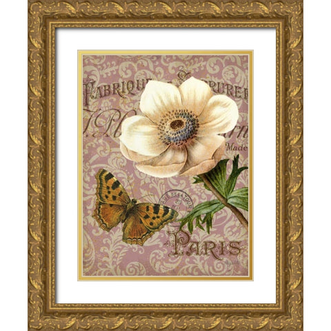 Memories of Paris III Gold Ornate Wood Framed Art Print with Double Matting by White, Abby