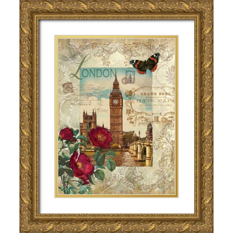 Eternal London Gold Ornate Wood Framed Art Print with Double Matting by White, Abby