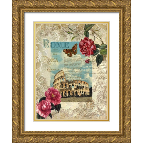 Eternal Rome Gold Ornate Wood Framed Art Print with Double Matting by White, Abby