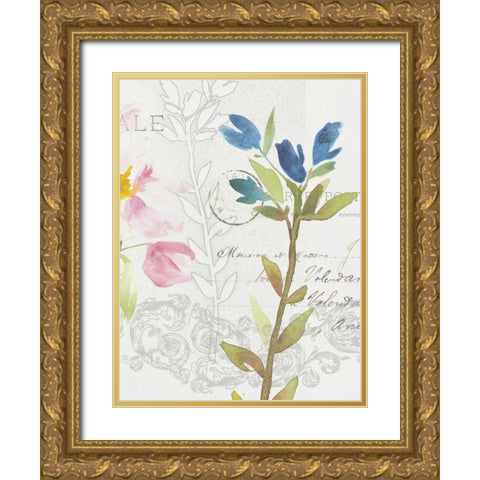 Romantic Watercolor III Gold Ornate Wood Framed Art Print with Double Matting by Mosley, Kiana