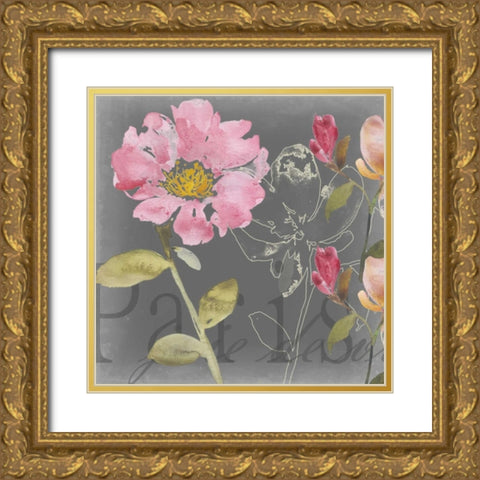 Joie de Vivre I Gold Ornate Wood Framed Art Print with Double Matting by Mosley, Kiana