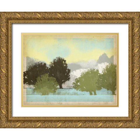 Serene Park I Gold Ornate Wood Framed Art Print with Double Matting by Vision Studio