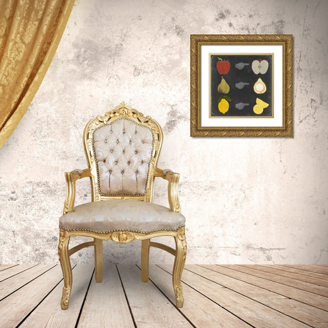 Blackboard Fruit II Gold Ornate Wood Framed Art Print with Double Matting by Vision Studio