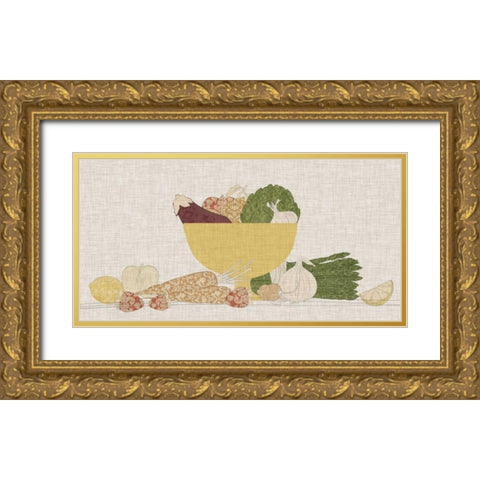 Contour Fruits and Veggies III Gold Ornate Wood Framed Art Print with Double Matting by Vision Studio