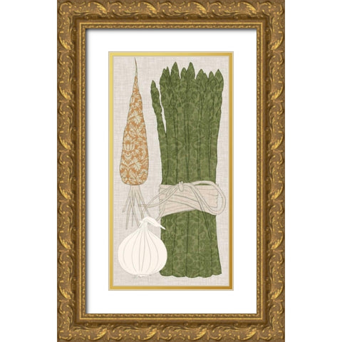 Contour Fruits and Veggies V Gold Ornate Wood Framed Art Print with Double Matting by Vision Studio