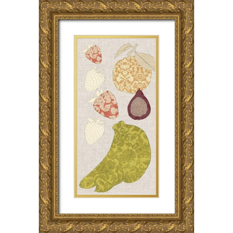 Contour Fruits and Veggies VIII Gold Ornate Wood Framed Art Print with Double Matting by Vision Studio