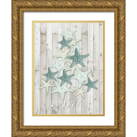 Coastal Christmas IV Gold Ornate Wood Framed Art Print with Double Matting by Vision Studio