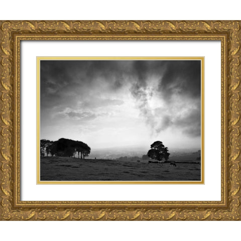 Dales Landscape Gold Ornate Wood Framed Art Print with Double Matting by Henson, Martin