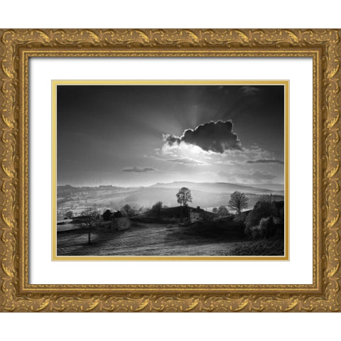 Light from Behind Gold Ornate Wood Framed Art Print with Double Matting by Henson, Martin