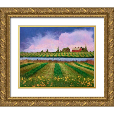 Idyllic Farm II Gold Ornate Wood Framed Art Print with Double Matting by Vest, Chris