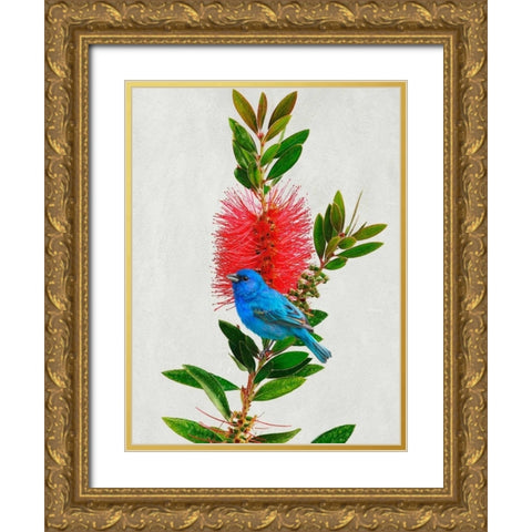 Avian Tropics III Gold Ornate Wood Framed Art Print with Double Matting by Vest, Chris