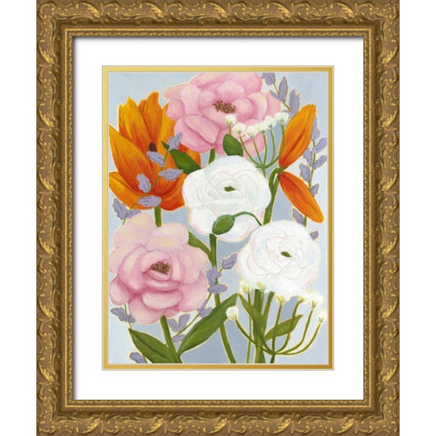 Morning Bouquet II Gold Ornate Wood Framed Art Print with Double Matting by Popp, Grace