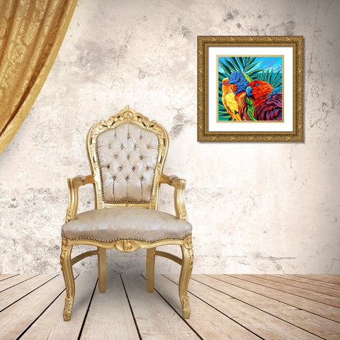 Birds in Paradise I Gold Ornate Wood Framed Art Print with Double Matting by Vitaletti, Carolee
