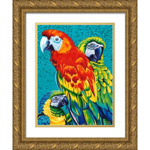 Birds in Paradise III Gold Ornate Wood Framed Art Print with Double Matting by Vitaletti, Carolee