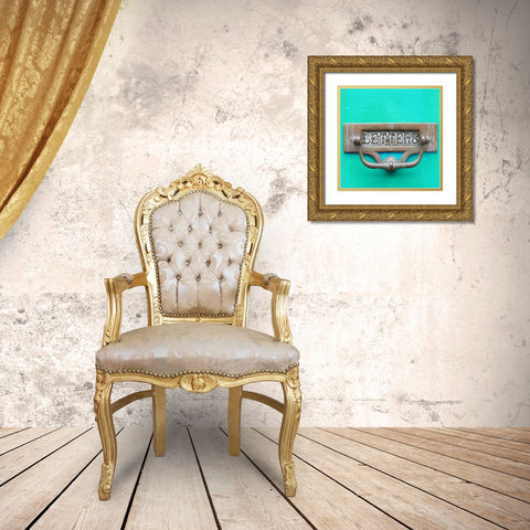Rustic Turquoise Details III Gold Ornate Wood Framed Art Print with Double Matting by Bell, Lillian