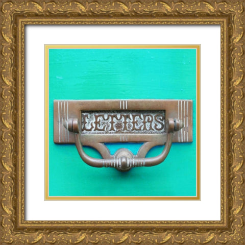 Rustic Turquoise Details III Gold Ornate Wood Framed Art Print with Double Matting by Bell, Lillian