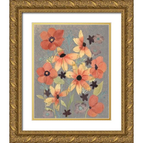 Offset Botanicals I Gold Ornate Wood Framed Art Print with Double Matting by Popp, Grace