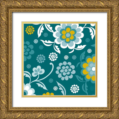 Emerald Forest I Gold Ornate Wood Framed Art Print with Double Matting by Ketchum, Nicole
